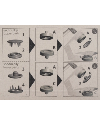Patent házilag beüthető Roland style Ø11 mm gyengébb anyagora, lakkozott - 1 card | Mimib