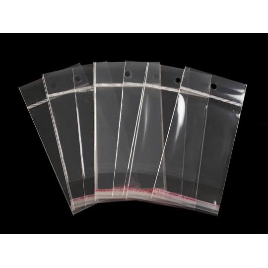 PP ragasztócsíkos celofán tasak jellegű BOPP tasak akasztóval 7x9cm - 40000 db. | Mimib