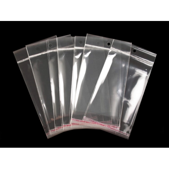 PP vrecko s lepiacou lištou a závesom 10x13,5 cm - 100 ks | Mimib