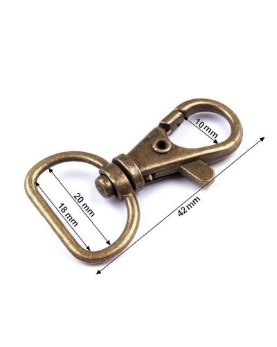 Fém forgós karabíner 18 mm-es befűző - 5 db. | Mimib