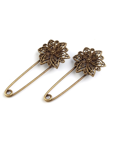 Bross filigrán 25x55 mm biztosítótűn - 1 db. | Mimib