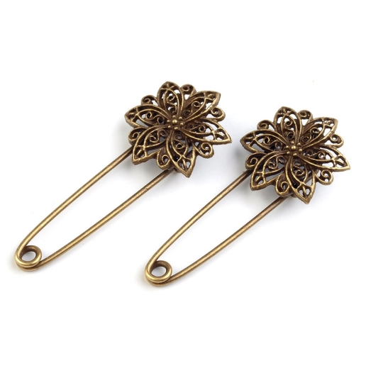 Bross filigrán 25x55 mm biztosítótűn - 1 db. | Mimib