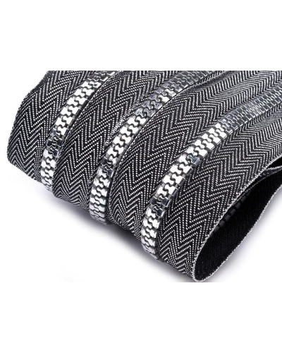 Zips kostený No 5 metráž zlato a striebro - 1 m | Mimib