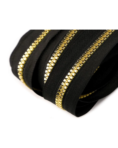 Zips kostený No 5 metráž zlato a striebro - 1 m | Mimib
