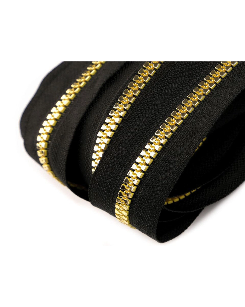 Zips kostený No 5 metráž zlato a striebro - 1 m | Mimib