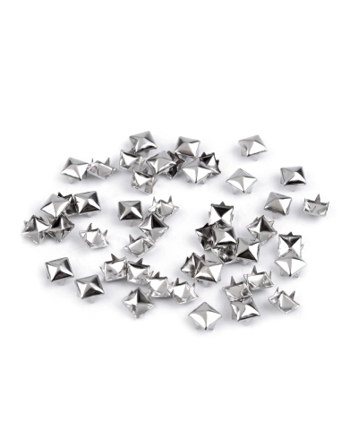 Cvočky na oblečenie z nerezovej ocele 7x7 mm pyramída - 50 ks | Mimib