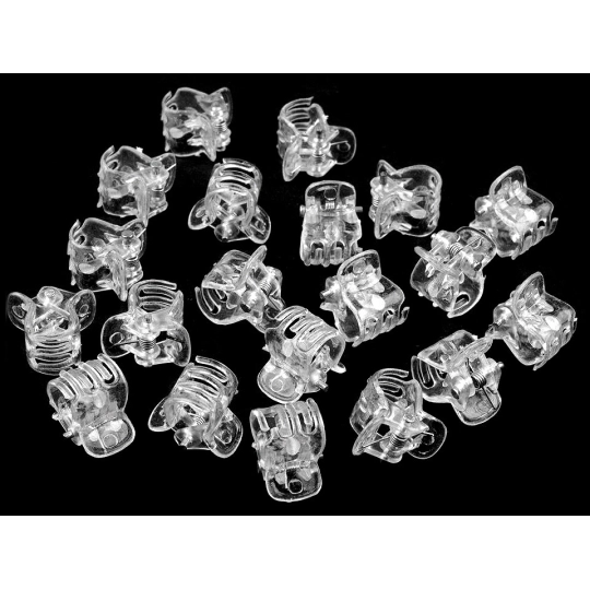 Štipec do vlasov malý 10x13 mm transparent - 20 ks | Mimib