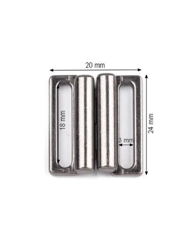 Fürdőruha kapocs szélessége 20 mm fém - 2 pr. | Mimib