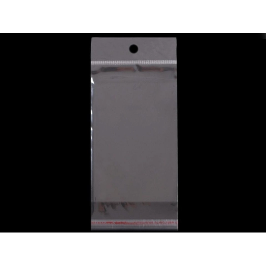 PP ragasztócsíkos celofán tasak jellegű BOPP tasak akasztóval 10x22 cm - 100 db. | Mimib