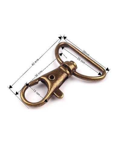 Fém forgós karabíner 25 mm-es befűző - 5 db. | Mimib