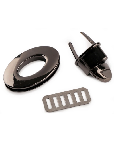 Fém táska zár 23x37 mm forgó kapocs - 1 set | Mimib