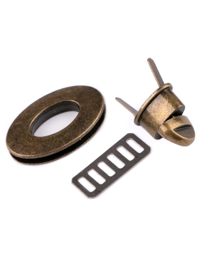 Fém táska zár 23x37 mm forgó kapocs - 1 set | Mimib