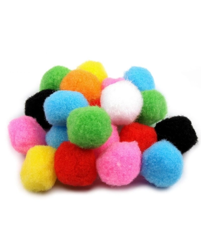 Színes zsenília Pom pom golyó  Ø25 mm - 100 db. | Mimib