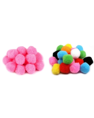 Színes zsenília Pom pom golyó  Ø25 mm - 100 db. | Mimib