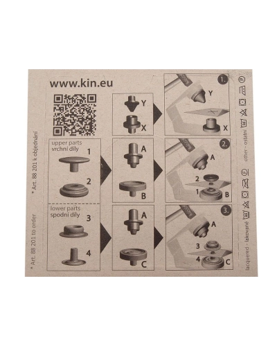 Rugós patent-Dzseki patent Ø15 mm erős anyagokra, antik réz - 1 card | Mimib
