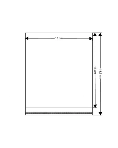 PP ragasztócsíkos celofán tasak jellegű BOPP tasak 16x16 cm - 100 db. | Mimib