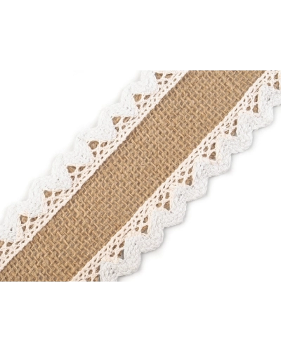 Jutaszalag pamutcsipkével szélessége 54 mm - 1 db. | Mimib