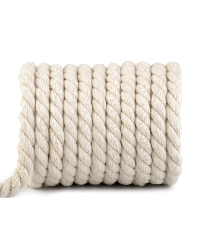 Bavlnená šnúra krútená Ø12 mm, návin 10 m, macrame - 10 m | Mimib