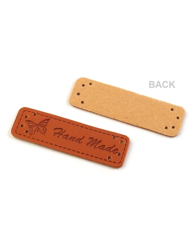 Varrható műbőr címke / dísz / Handmade 15x50 mm dísz - 5 db. | Mimib