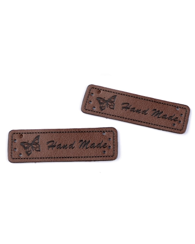Varrható műbőr címke / dísz / Handmade 15x50 mm dísz - 5 db. | Mimib