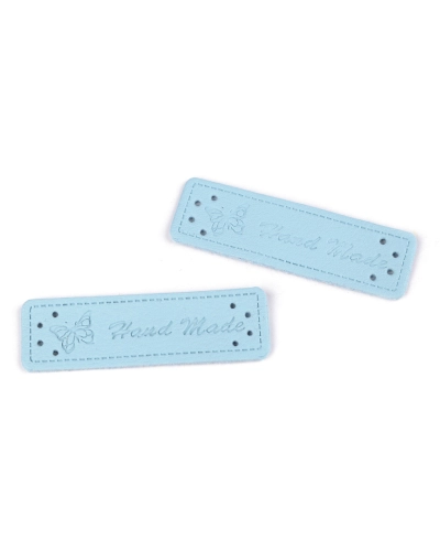 Varrható műbőr címke / dísz / Handmade 15x50 mm dísz - 5 db. | Mimib