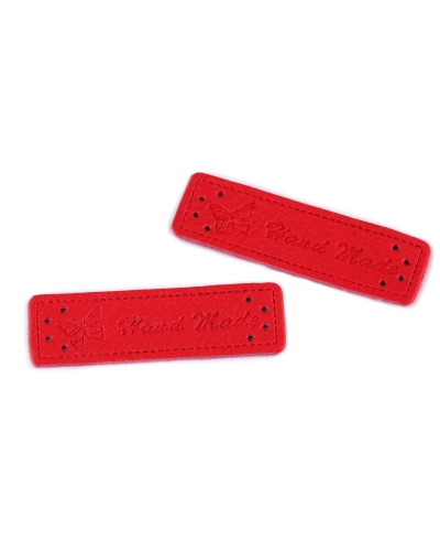 Varrható műbőr címke / dísz / Handmade 15x50 mm dísz - 5 db. | Mimib