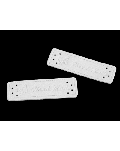 Varrható műbőr címke / dísz / Handmade 15x50 mm dísz - 5 db. | Mimib