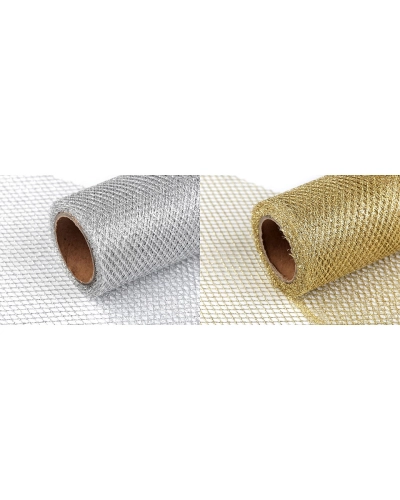 Dekorációs szalag / háló lurexel szélessége 15 cm - 4.5 m | Mimib