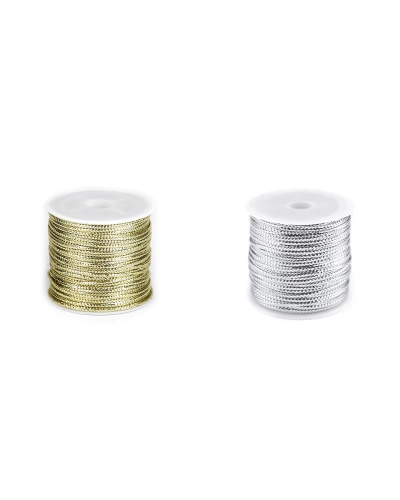 Dutinka s lurexom šírka 2 mm plochá, vianočná - 1 ks