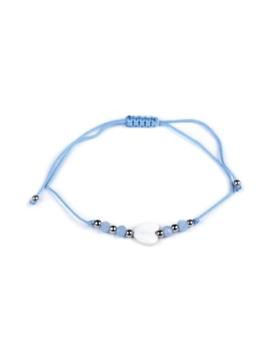 Náramok shamballa perleťové srdce - 1 ks | Mimib