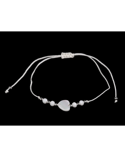 Náramok shamballa perleťové srdce - 1 ks | Mimib