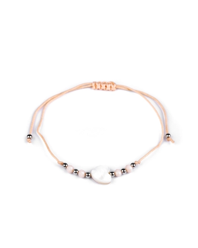 Náramok shamballa perleťové srdce - 1 ks | Mimib