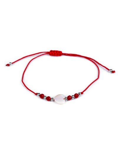Náramok shamballa perleťové srdce - 1 ks | Mimib