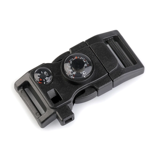 Spona trojzubec s píšťalkou, kompasom a teplomerom šírka 20 mm - 1 ks | Mimib