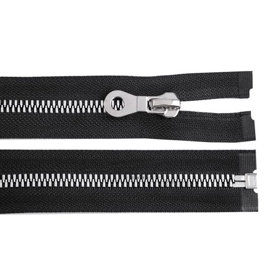 Kostený zips, imitácia kovu No 8 dĺžka 60 cm bundový - 1 ks | Mimib