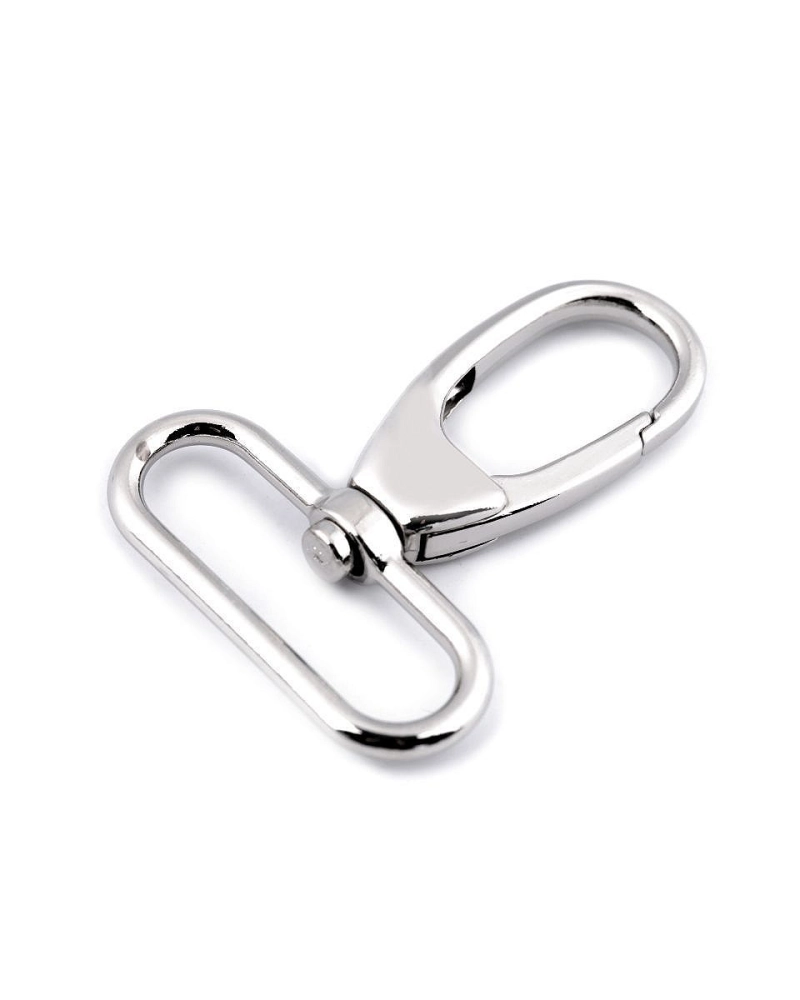 Fém forgós karabiner 38 mm-es befűző - 1 db. | Mimib