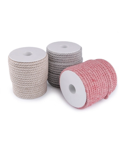 Sodrott zsinór kétszínű Ø6 mm macrame - 25 m | Mimib