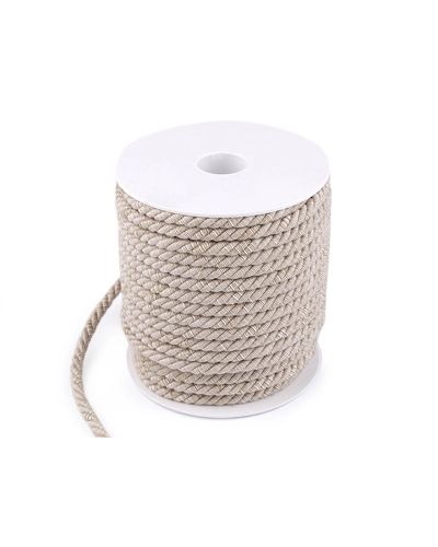 Sodrott zsinór kétszínű Ø6 mm macrame - 25 m | Mimib