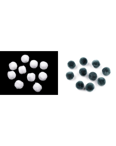 Zsenília golyó Pom pom Deluxe Ø20 mm - 12 db. | Mimib