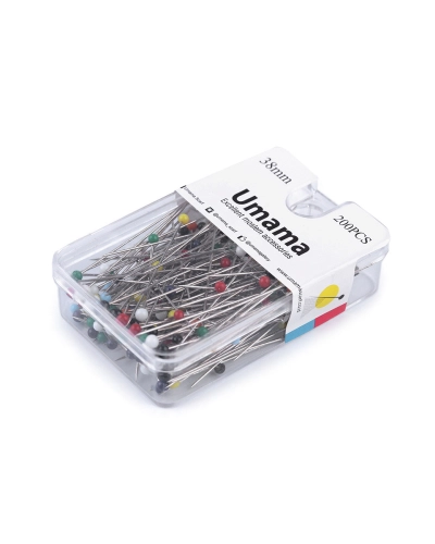 Üvegfejű gombostű patschwork hossza 38 mm - 1 box | Mimib