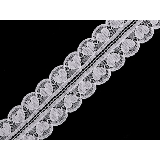 Műszál csipke / betét szív szélessége 30 mm - 18 m | Mimib
