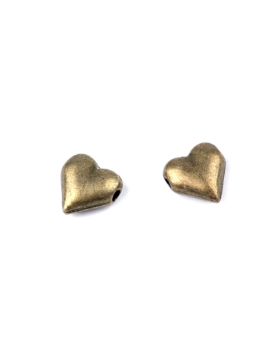 Fém gyöngy szív 8x8 mm - 10 db. | Mimib