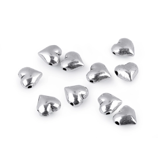 Fém gyöngy szív 8x8 mm - 10 db. | Mimib