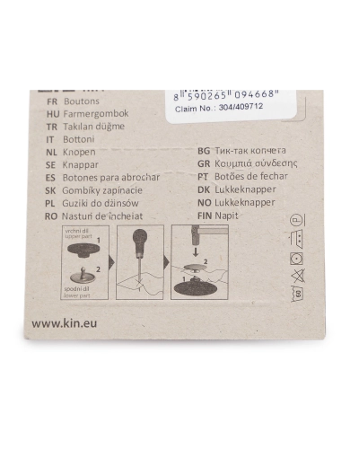 Gomb Ø17 mm Dressking - 1 card | Mimib