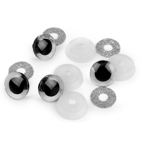 Oči glitrové s poistkou Ø20 mm - 4 sada | Mimib