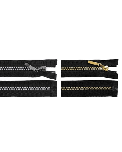 Kostený zips No 5 dĺžka 60 cm štvorcové zuby - 1 ks