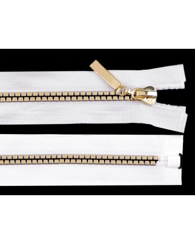 Kostený zips No 5 dĺžka 60 cm štvorcové zuby - 1 ks | Mimib