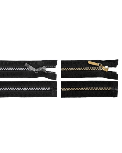 Kostený zips No 5 dĺžka 80 cm štvorcové zuby - 1 ks