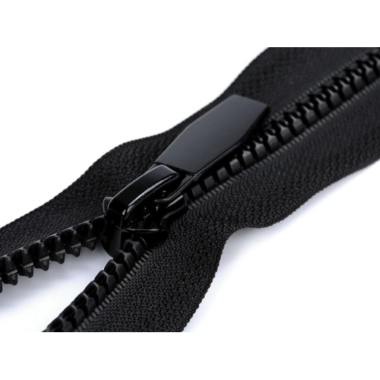 Kostený zips No 5 dĺžka 60 cm okrúhle zúbky, s ozdobným bežcom - 1 ks | Mimib
