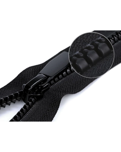 Kostený zips No 5 dĺžka 80 cm okrúhle zúbky, s ozdobným jazdcom - 1 ks | Mimib